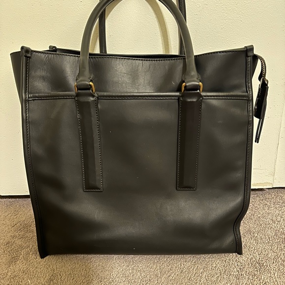 Authentic Black Leather COACH Tote Bag - Picture 5 of 10